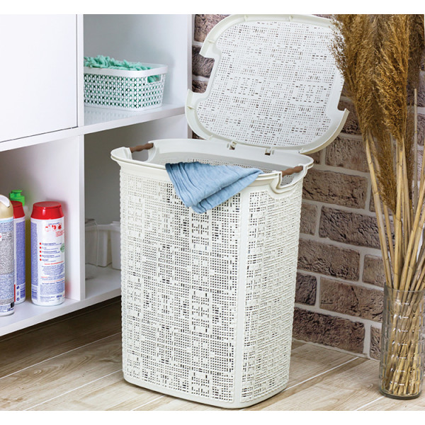 МП2622 Корзина для белья "БЯЗЬ" 30 л (белый ротанг) МП2622 Корзина для белья "БЯЗЬ" 30 л (белый ротанг)