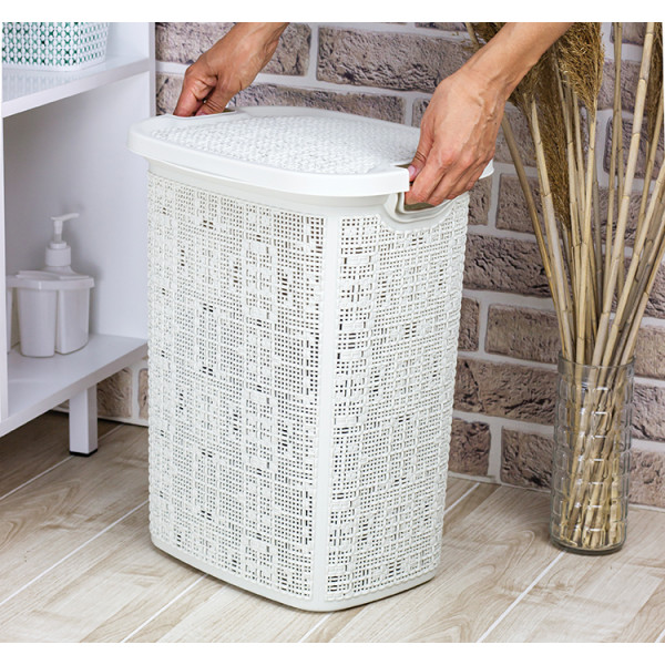 МП2622 Корзина для белья "БЯЗЬ" 30 л (белый ротанг) МП2622 Корзина для белья "БЯЗЬ" 30 л (белый ротанг)