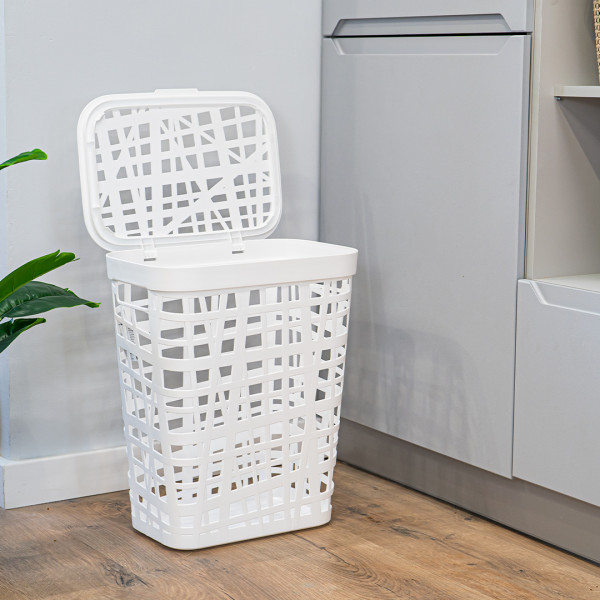 Корзина для белья "ХАОС" 32 л (белый) Корзина для белья "ХАОС" 32 л (белый)