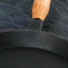 Сковорода литая чугунная блинная 220х15 с деревянной ручкой арт.бл220