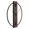Часы настенные из металла, d=50 см, открытая стрелка, черный+ зеркало "Отражение 1"