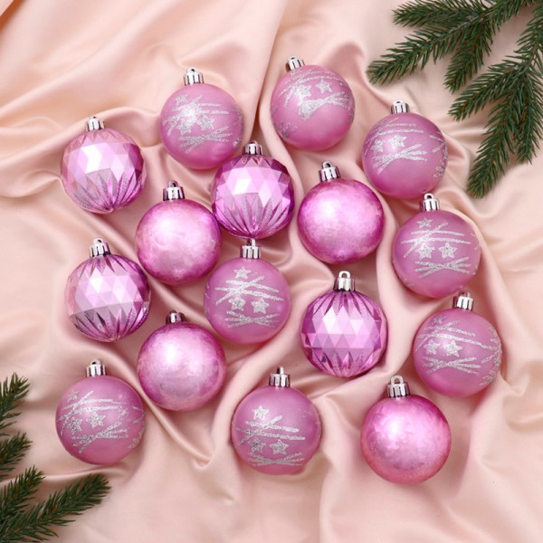 Набор шаров "Лоран ассорти" 16 шт, d-6 см (Сиреневый) Набор шаров "Лоран ассорти" 16 шт, d-6 см (Сиреневый)