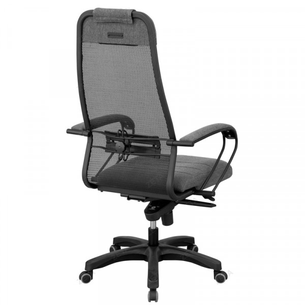 Кресло "Сакура Плюс" сетка черная,гобелен серый 17М Кресло "Сакура Плюс" сетка черная,гобелен серый 17М