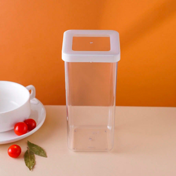 Емкость для сыпучих продуктов СТЕП 1,4 л белый Емкость для сыпучих продуктов СТЕП 1,4 л белый