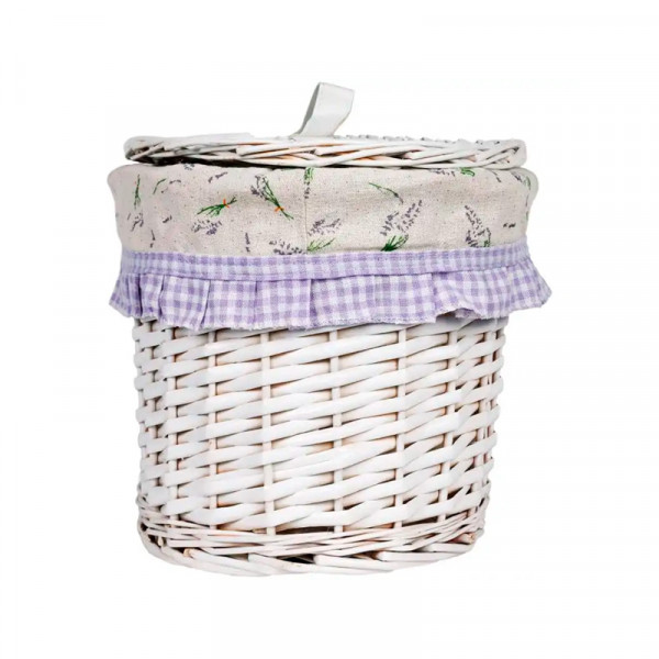Овальная корзина для белья "Лаванда" 36х26х25 см (белый) Овальная корзина для белья "Лаванда" 36х26х25 см (белый)