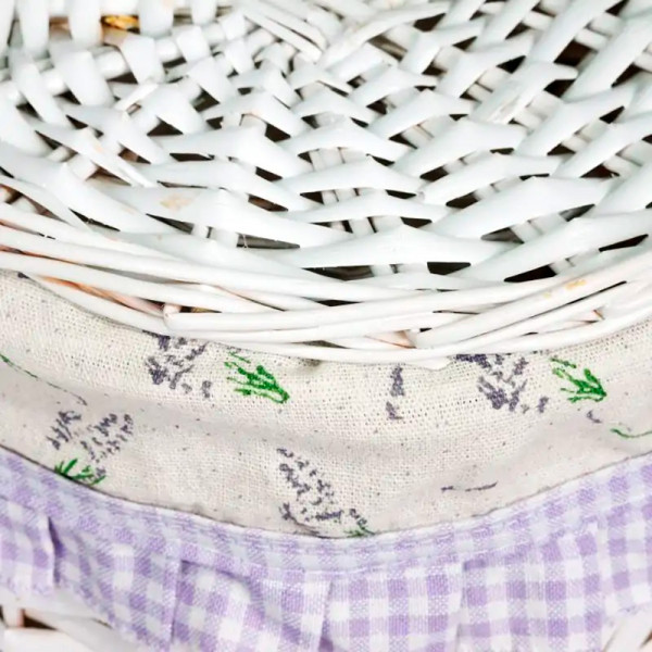 Овальная корзина для белья "Лаванда" 36х26х25 см (белый) Овальная корзина для белья "Лаванда" 36х26х25 см (белый)