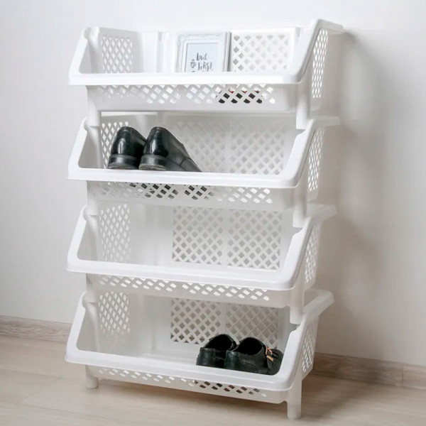 Этажерка "Универсал" 4-х секционная (белый) М6528 Этажерка "Универсал" 4-х секционная (белый) М6528