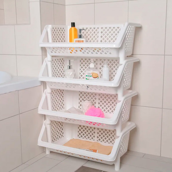 Этажерка "Универсал" 4-х секционная (белый) М6528 Этажерка "Универсал" 4-х секционная (белый) М6528