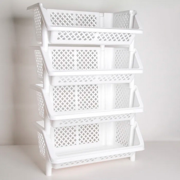 Этажерка "Универсал" 4-х секционная (белый) М6528 Этажерка "Универсал" 4-х секционная (белый) М6528