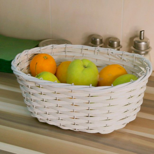 Овальная подарочная корзина 34х25х14 см (белый) Овальная подарочная корзина 34х25х14 см (белый)