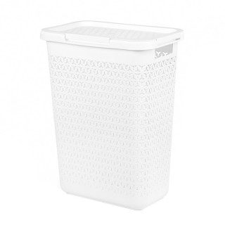 Корзина для белья "Элемент" 30л узкая (белый)