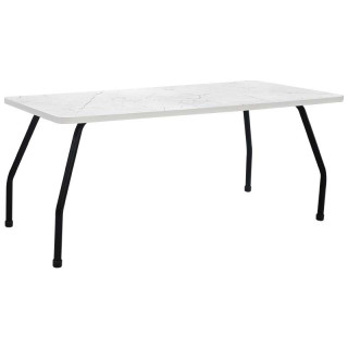 Стол разборный каркас (1800*800 столешница F закругл.углы цв.Люкс) мрамор белый