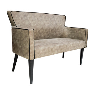 Кресло Нико 2-х мест. цв.каркас (Кожзам АОД/ГОБ. Stock(кантик)) коричневый