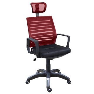 Кресло мод.М-3FК (сиденье ортопедическое, спинка - бордовый, сиденье - черный)