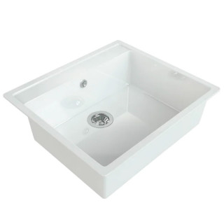 Мойка каменная МС-21 белый металлик глянец