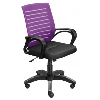 Кресло мод "МИ-6" (сид.ортопед, подл.пл.209, крест.пл.d680) спинка - фиолетовая, сиденье - чёрное