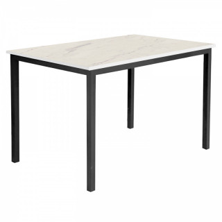 Стол прямой каркас тр.40*40 (1400*800 столешница 16 мм цв.Люкс) мрамор светлый