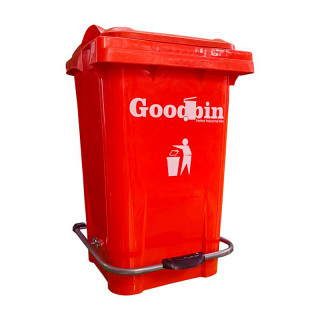 Мусорный бак 50 л Goodbin с педалью красный