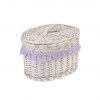 Овальная корзина для белья "Лаванда" 36х26х25 см (белый) Овальная корзина для белья "Лаванда" 36х26х25 см (белый)