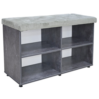 Тумба "Кайл" для обуви 1000*360*580Н с м.эл.(бетон тёмный+BELLEZZA CLOUD)