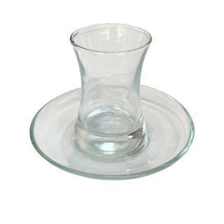 Набор стеклянный (тарелка+стакан) 0303 Kavh