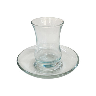 Набор стеклянный (тарелка+стакан) 0391 Kavh