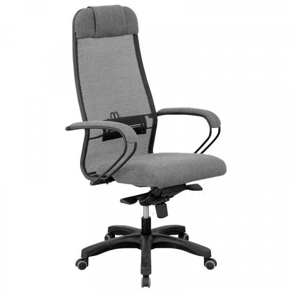 Кресло "Сакура Плюс" сетка черная,гобелен серый 17М Кресло "Сакура Плюс" сетка черная,гобелен серый 17М