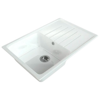 Мойка каменная МС-7 белый снег глянец