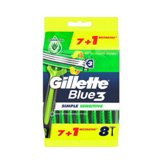 Станок для бритья "GILLETTE" BLUE 3 Simple Sensitive (одноразовые 8 шт)