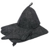 Набор из трех предметов (Шапка, коврик, рукавица) серый "Hot Pot"