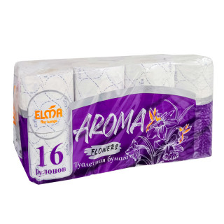 Туалетная бумага Elma FLOWERS (Аrоmа) 16 шт. 3-х слойная Туалетная бумага Elma FLOWERS (Аrоmа) 16 шт. 3-х слойная