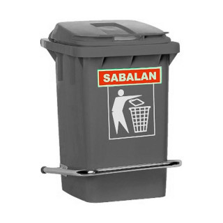Бак мусорный  60л.Sabalan с педалью (Иран) серый