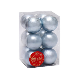 Набор шаров "Классика ассорти" 12 шт, d-5 см (Голубой)