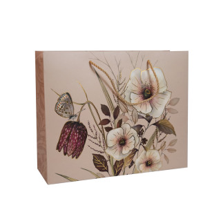 Подарочный пакет "Блестящие цветы" 26х32 см