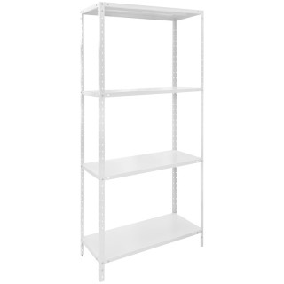 Стеллаж металлический "LS4" 4 полки (М) белый шагрень