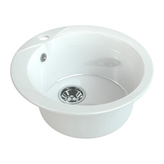 Мойка каменная МС-1 белый снег глянец