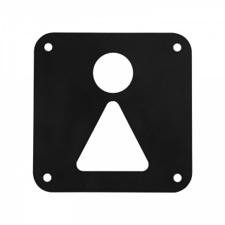 Информационная металлическая табличка 12х12 (Женская уборная с изображением геометрической фигуры)