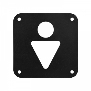 Информационная металлическая табличка 12х12 (Мужская уборная с изображением геометрической фигуры)