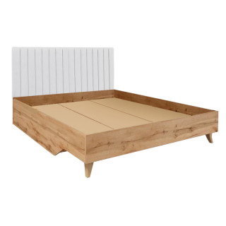 Кровать "Лаура" 1600 с настилом (Дуб вотан/Белый)