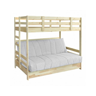Двухъярусная кровать массив с диван-кроватью Боннель (Malmo 83, натуральный)
