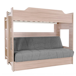 Двухъярусная кровать с диван-кроватью Боннель (Cover 87, шимо светлый)
