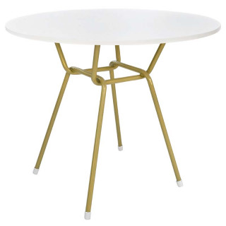 Стол "Тэйл" цв.Золото (D-800 столешница 16 мм) белый