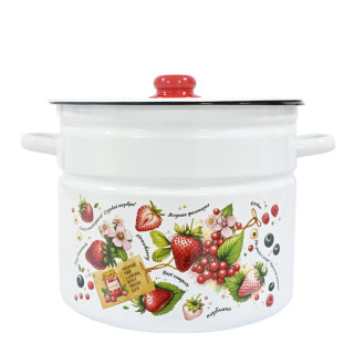 Кастрюля эмалированная цил Ягодки 9,0л ТМ Appetite