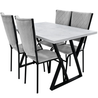 Комплект мебели "Конго+Чили" 1200*800 (бетон серый + Ultra dove)