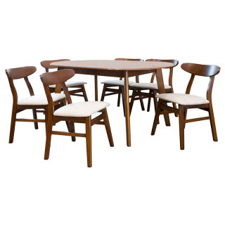 Комплект мебели: стол + 6 стула натур мод RH7234T+RH373C светло бежев. (Малайзия)