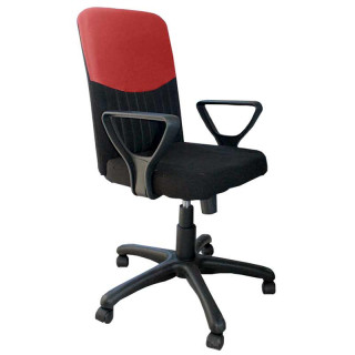 Кресло Квадро Н №2  гобел./кзам /пласт. кзам черный+сетка красная