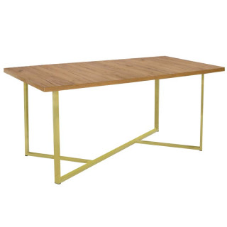 Стол Джаспер цвет Золото (1600*800 столешница F цв.Люкс) дуб крафт золотой