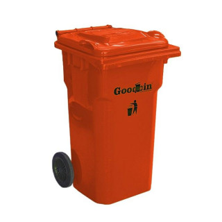 Мусорный бак "Goodbin" на колесах (оранжевый,120л)