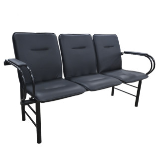 Скамья "Давут" 3-х мест. с 2 м.эл. гобелен/кзам/Bingo кзам1 (чёрный)