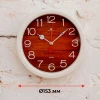 В4-039 (20) Будильник кварц d=15см, корпус белый "Дерево" "Рубин"